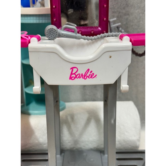 Barbie Styling Station Vanity Mirror Sink Pretend Play Toy Kids Hair Salon Play - Picture 3 of 6